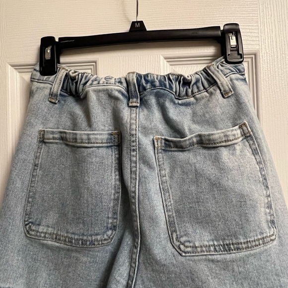 Weworewhat Womens Cargo Jeans Y2K Utility Stretch Denim Straight Jeans M 90s - Picture 2 of 9